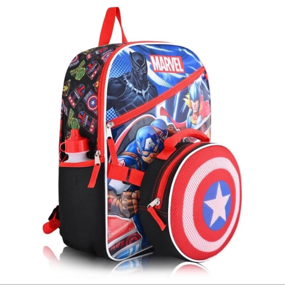 Marvel Avengers 5-Piece Backpack & Lunch Bag Set, New!